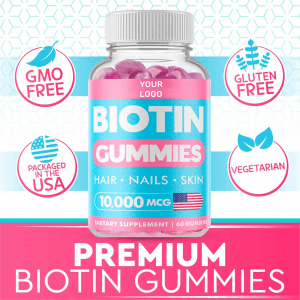 Fast Delivery Custom Logo Adult Biotin Hair & Skin Health Gummy Candy Vitamins Private Label
