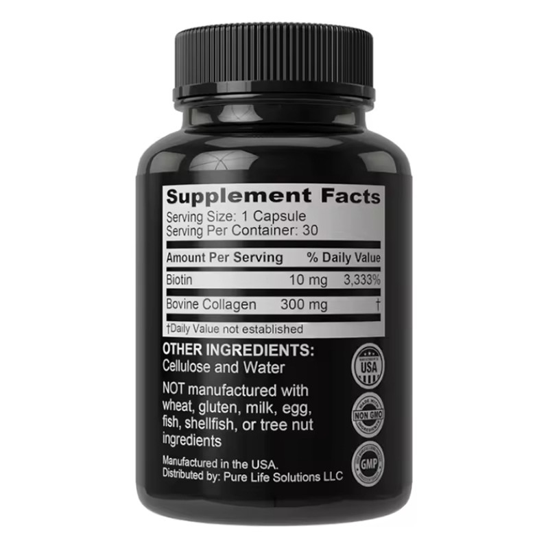 Custom Adult Biotin Collagen Vitamins Capsules 64000mg Biotin & Keratin Hyaluronic Acid Marine Collagen Supplement