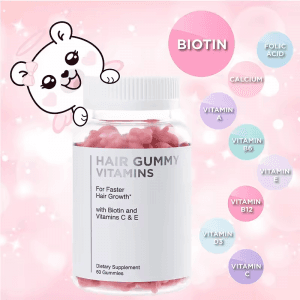 Vegan Biotin Collagen Gummies for Hair Skin Nails Whitening Adult Hair Loss Support