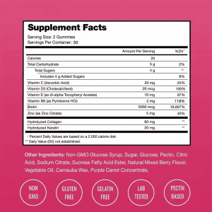 Vegan Biotin Gummies Biotin and Rich Vitamins Supplement for Hair Skin Nails Support