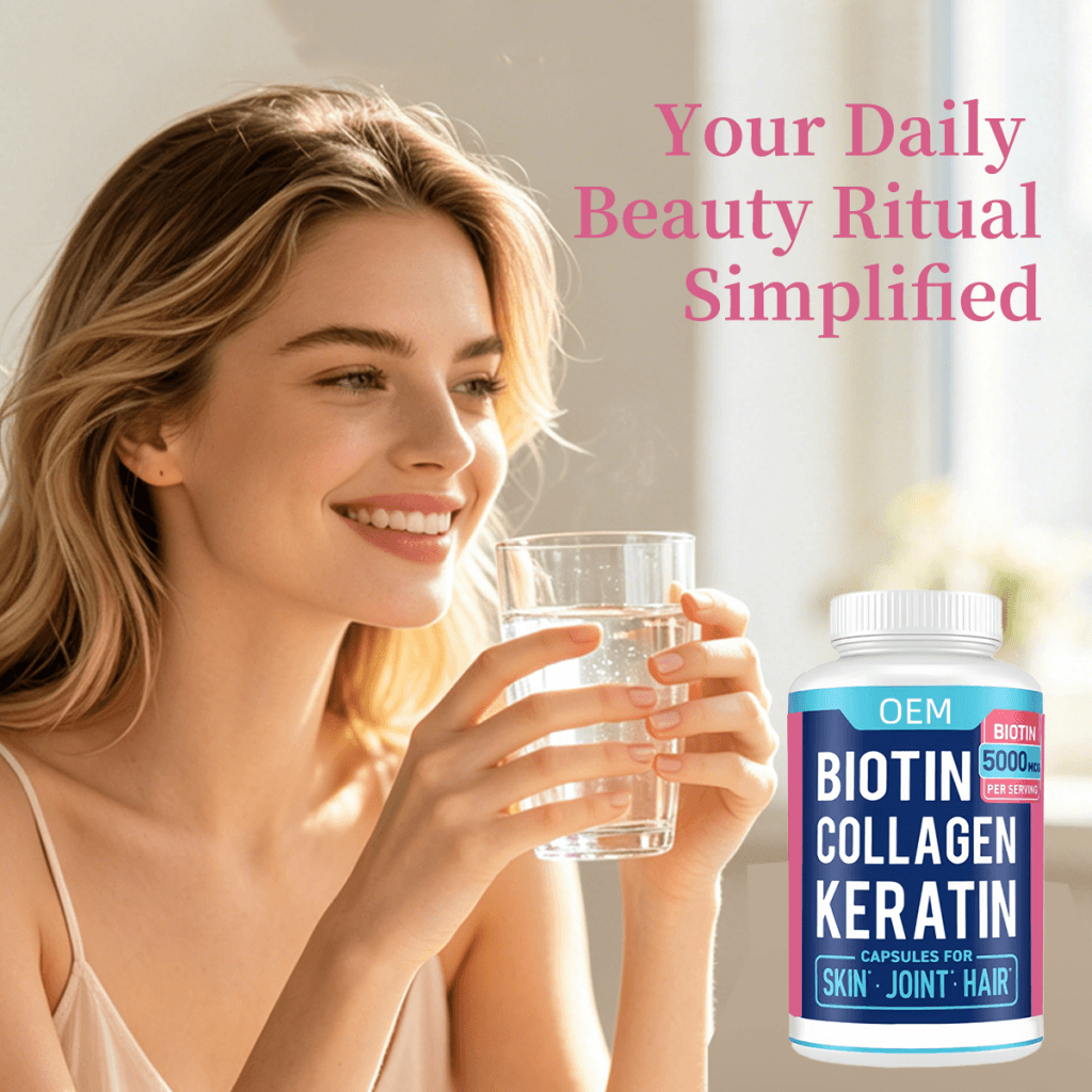 High Potency Biotin Capsules 5000mcg for Fast Hair Growth & Strong Nails Beauty Supplement Collagen Keratin Capsules
