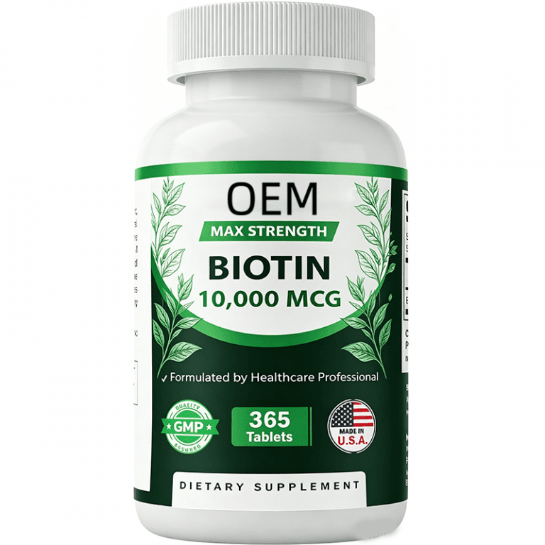 Factory Sales Biotin Tablets for Hair Growth Strong Nails and Healthy Skin Support 10000mg Biotin Supplement