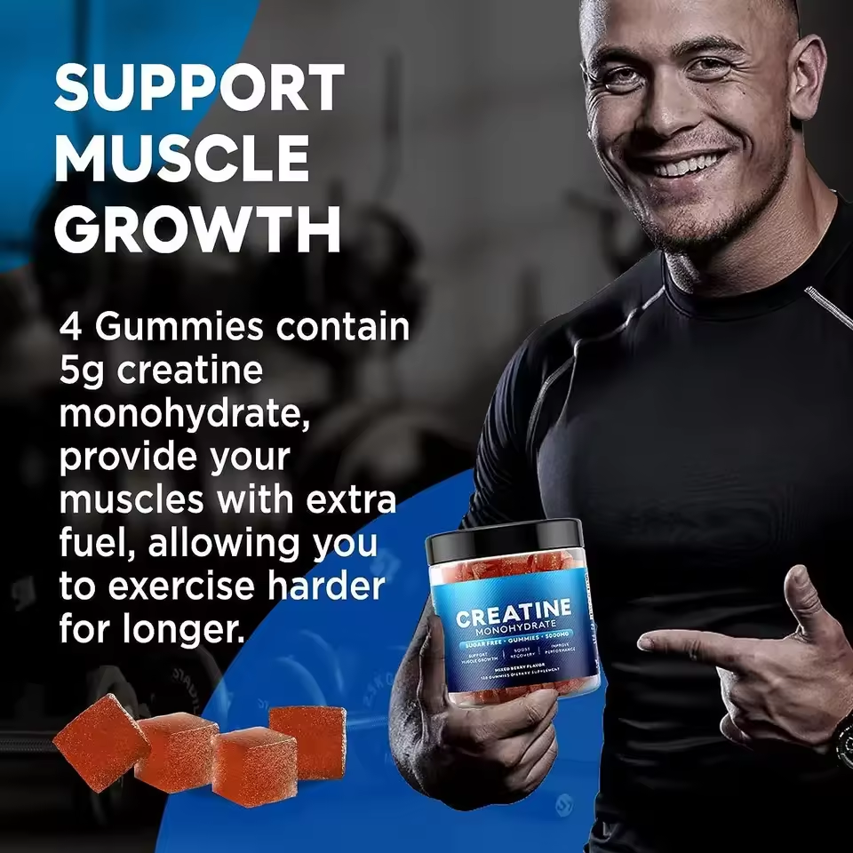Hot Selling Creatine Gummy Immune Booster Supplement Sports Gym Gummie Creatine Monohydrate Hcl Gummies