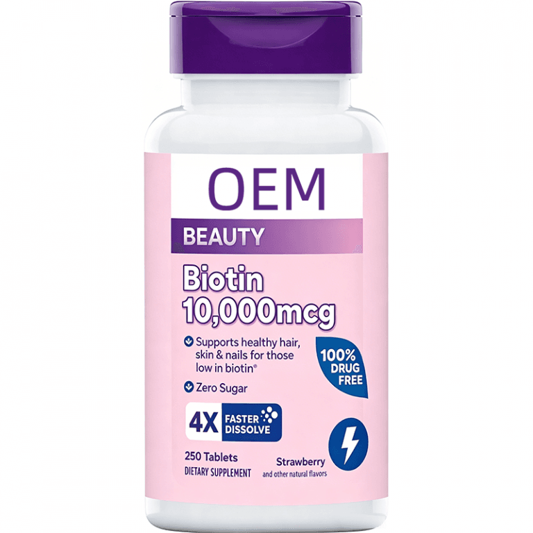 High Potency Biotin Vitamin B7 Tablets for Thicker Hair and Nail Strength