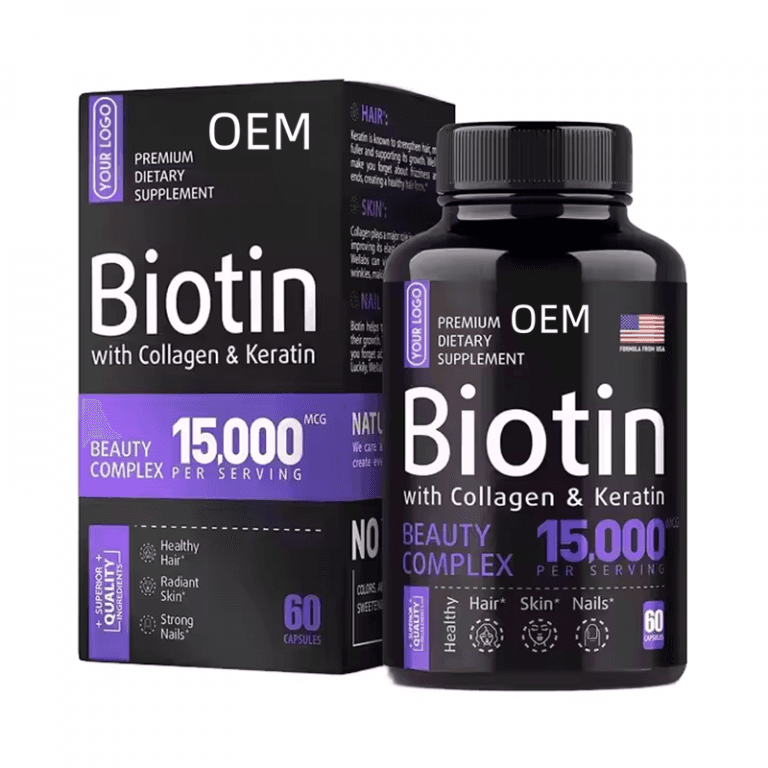 Biotin Capsules Support Hair Growth Strong Nails and Radiant Skin Biotin Supplement 15000mg with Collagen & Keratin
