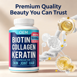 High Potency Biotin Capsules 5000mcg for Fast Hair Growth & Strong Nails Beauty Supplement Collagen Keratin Capsules