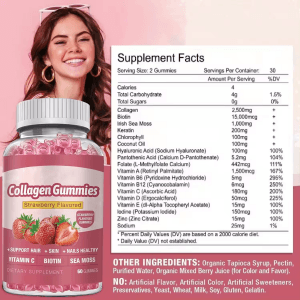 Vitamin C Elderberry Biotin Apple Cider Collagen Turmeric Green Tea Ashwagandha Fruit Sea Moss Sweet Gummy Bear Hair Vitamins