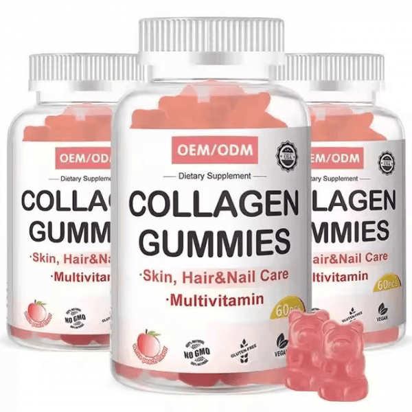 Food Supplements Support High Quality Hair Nail Growth Skin Healthy Collagen Gummies With Biotin+vitamin C