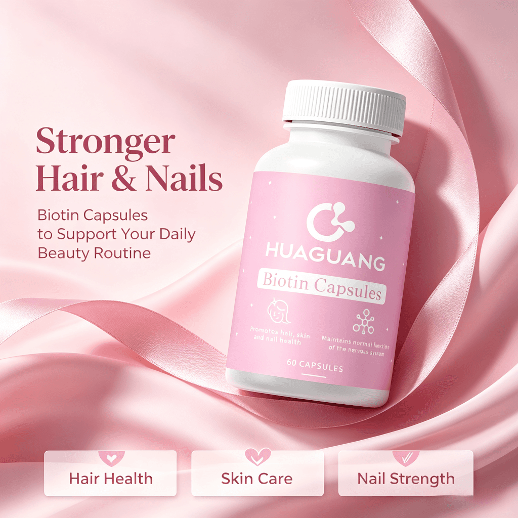 Vegan Biotin Capsules Nutrient-Rich Supplement for Adults and Children Hair Nail Care Vitamins Collage Keratin Biotin Capsules