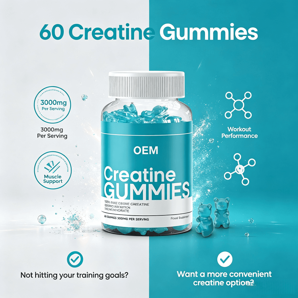 Cheap Sport Pre Workout Muscle Growth Creatine Monohydrate Gummies Increases Muscle Mass Creatine Gummy Supplement