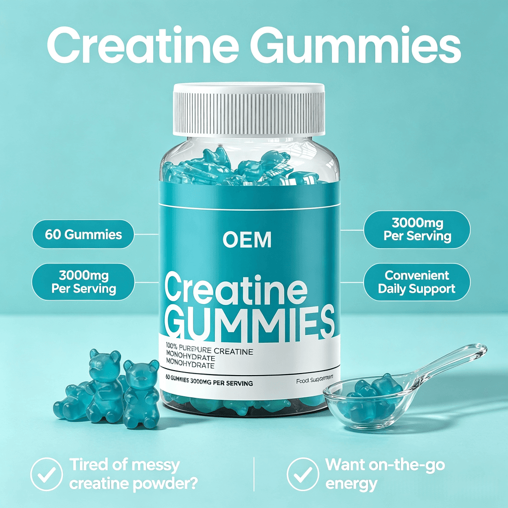 Cheap Sport Pre Workout Muscle Growth Creatine Monohydrate Gummies Increases Muscle Mass Creatine Gummy Supplement