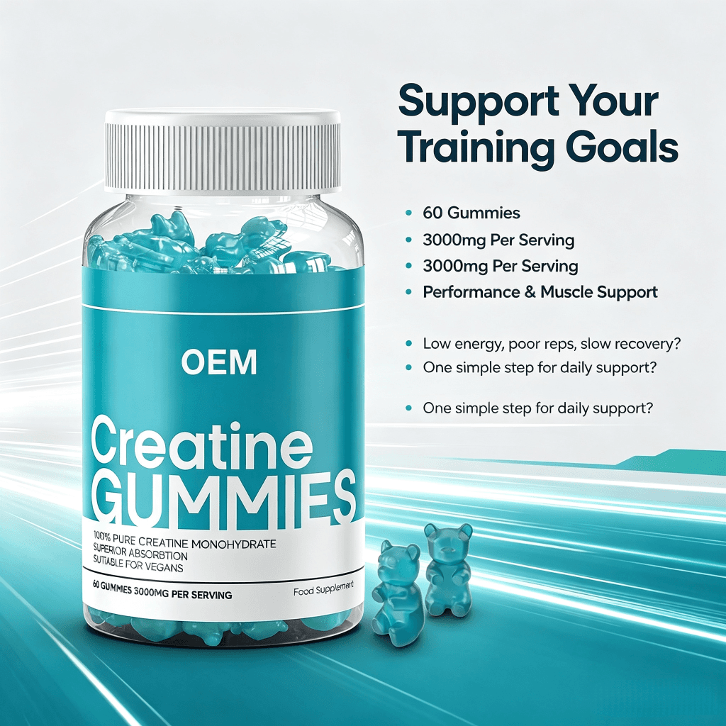 Cheap Sport Pre Workout Muscle Growth Creatine Monohydrate Gummies Increases Muscle Mass Creatine Gummy Supplement