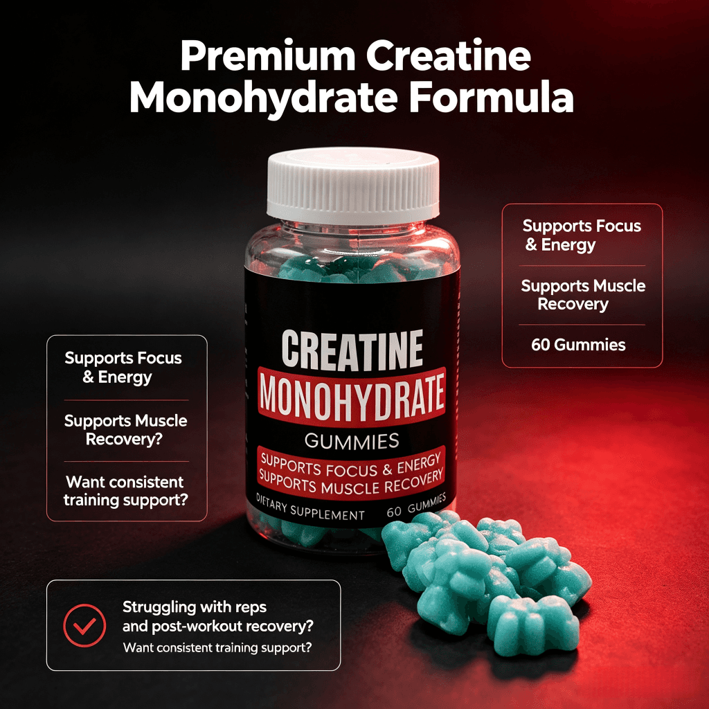 Creatine Monohydrate Gummies Adult Muscle Building Energy Supplement Pre Workout Sports Nutrition Muscle Growth