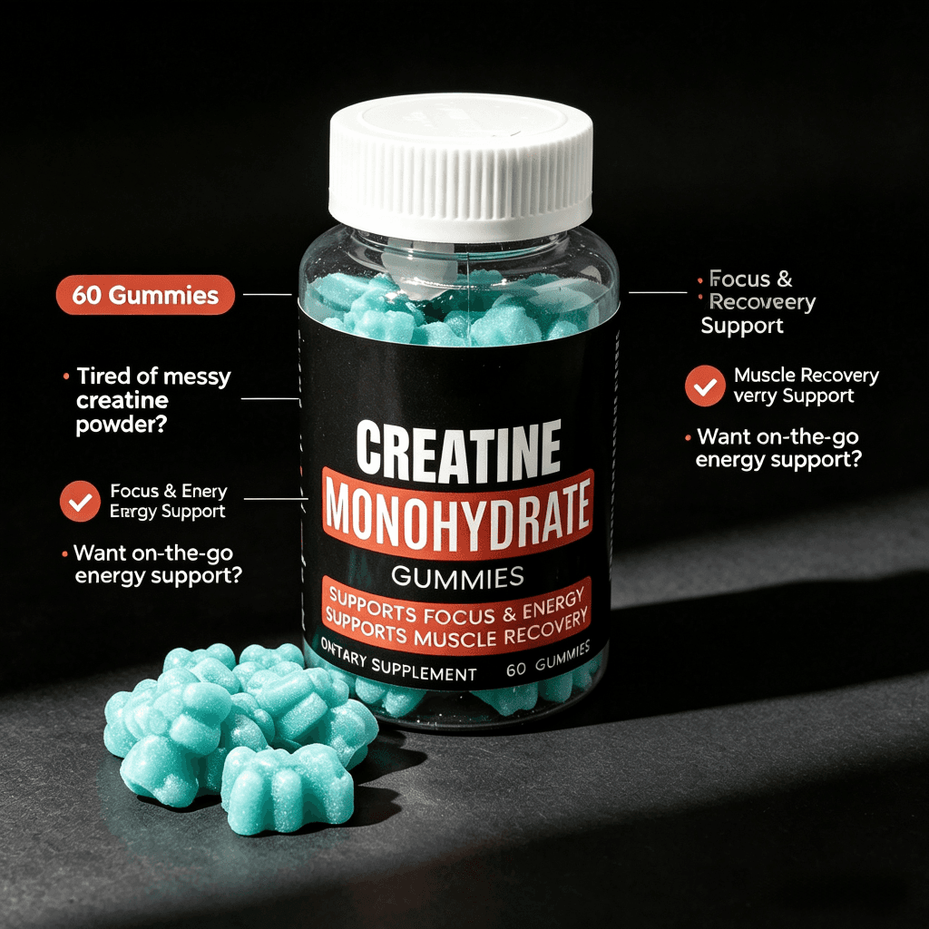 Creatine Monohydrate Gummies Adult Muscle Building Energy Supplement Pre Workout Sports Nutrition Muscle Growth