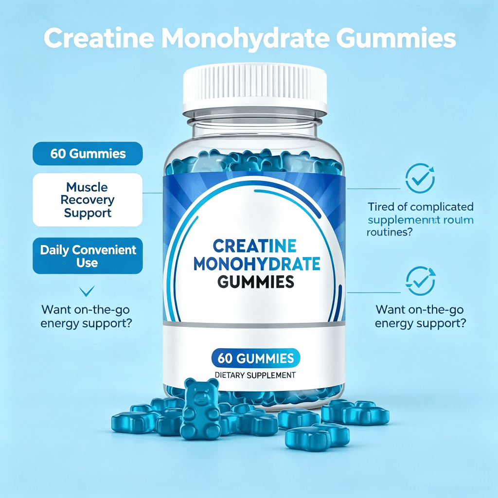 Muscle Building Recovery Wholesale Sugar Free Creatine Monohydrate Gummies for Adult