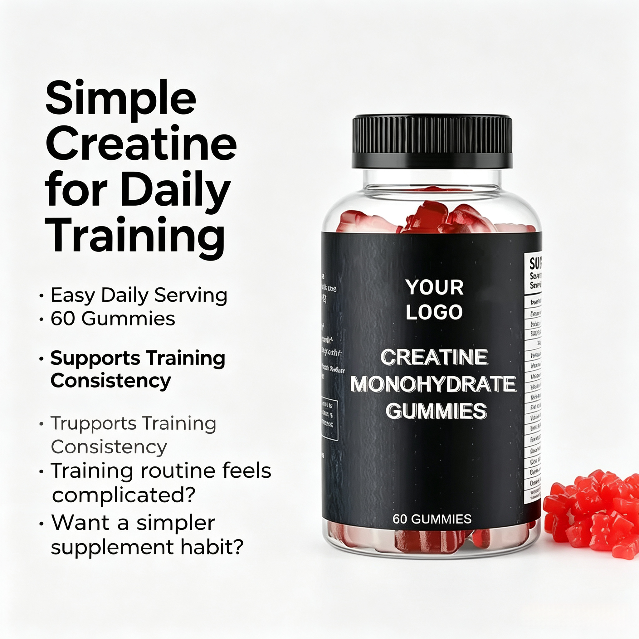 5000mg Creatine Monohydrate Gummies Extra Strength Boost Energy Support Muscle Growth Creatine Monohydrate Gummies
