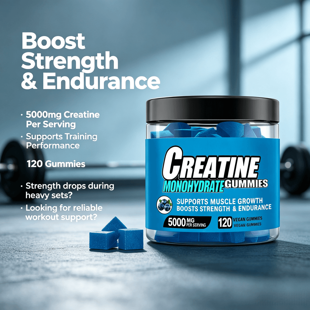 OEM ODM Creatine Gummies 5g Per Serving for Athletic Endurance & Recovery Creatine Monohydrate Gummies for Muscle Growth