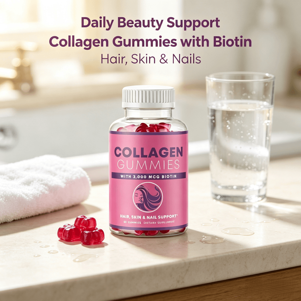 Private Label Collagen Protein Gummies for Adults Pink Nail Face Brightening Skin Nourishing Hair Adult Dosage Form