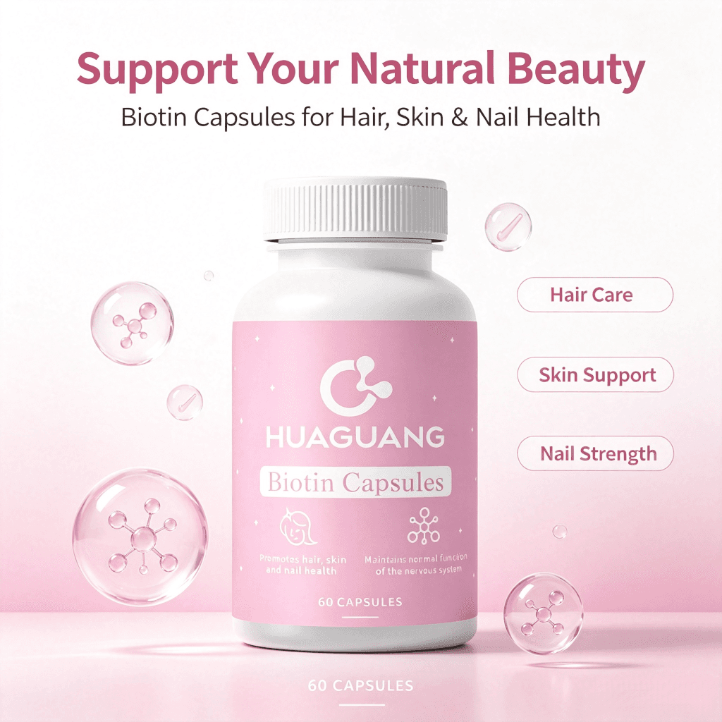 Vegan Biotin Capsules Nutrient-Rich Supplement for Adults and Children Hair Nail Care Vitamins Collage Keratin Biotin Capsules