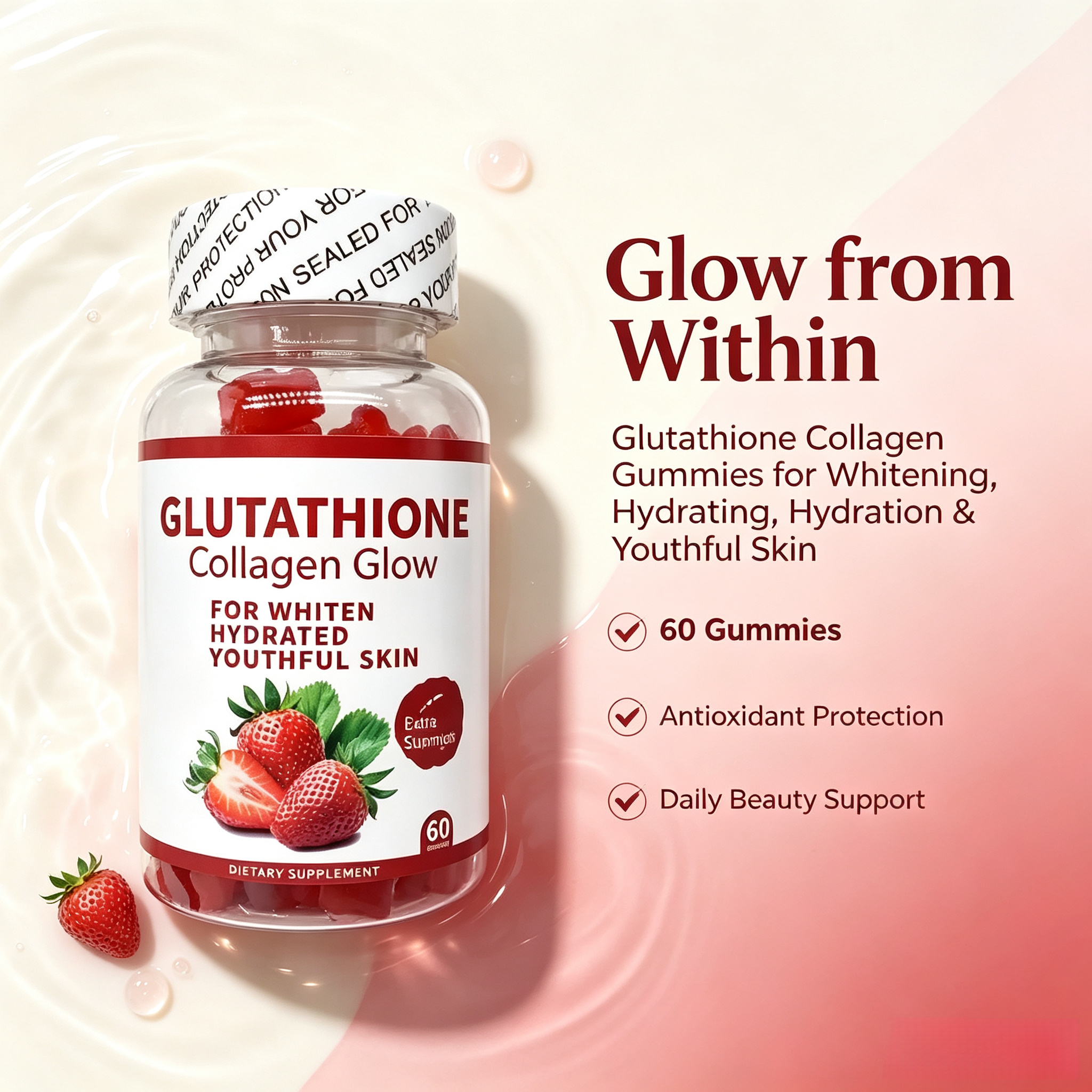L-Glutathione Gummies Skin Brightening Vitamin C Collagen Gummies Skin Antioxidant Support