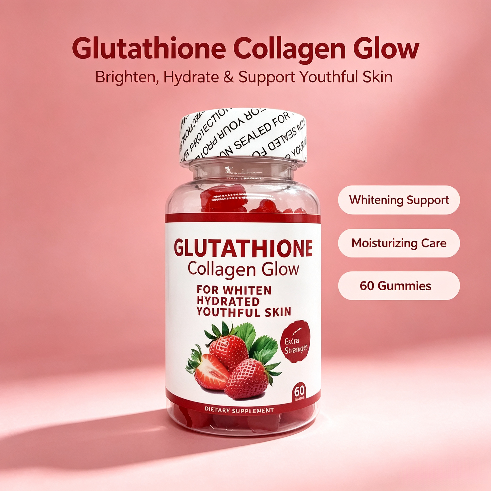 L-Glutathione Gummies Skin Brightening Vitamin C Collagen Gummies Skin Antioxidant Support