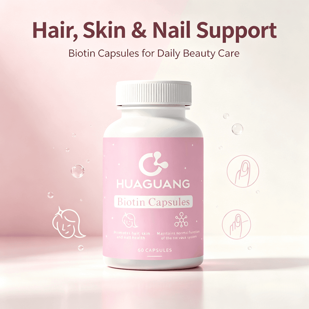 Vegan Biotin Capsules Nutrient-Rich Supplement for Adults and Children Hair Nail Care Vitamins Collage Keratin Biotin Capsules