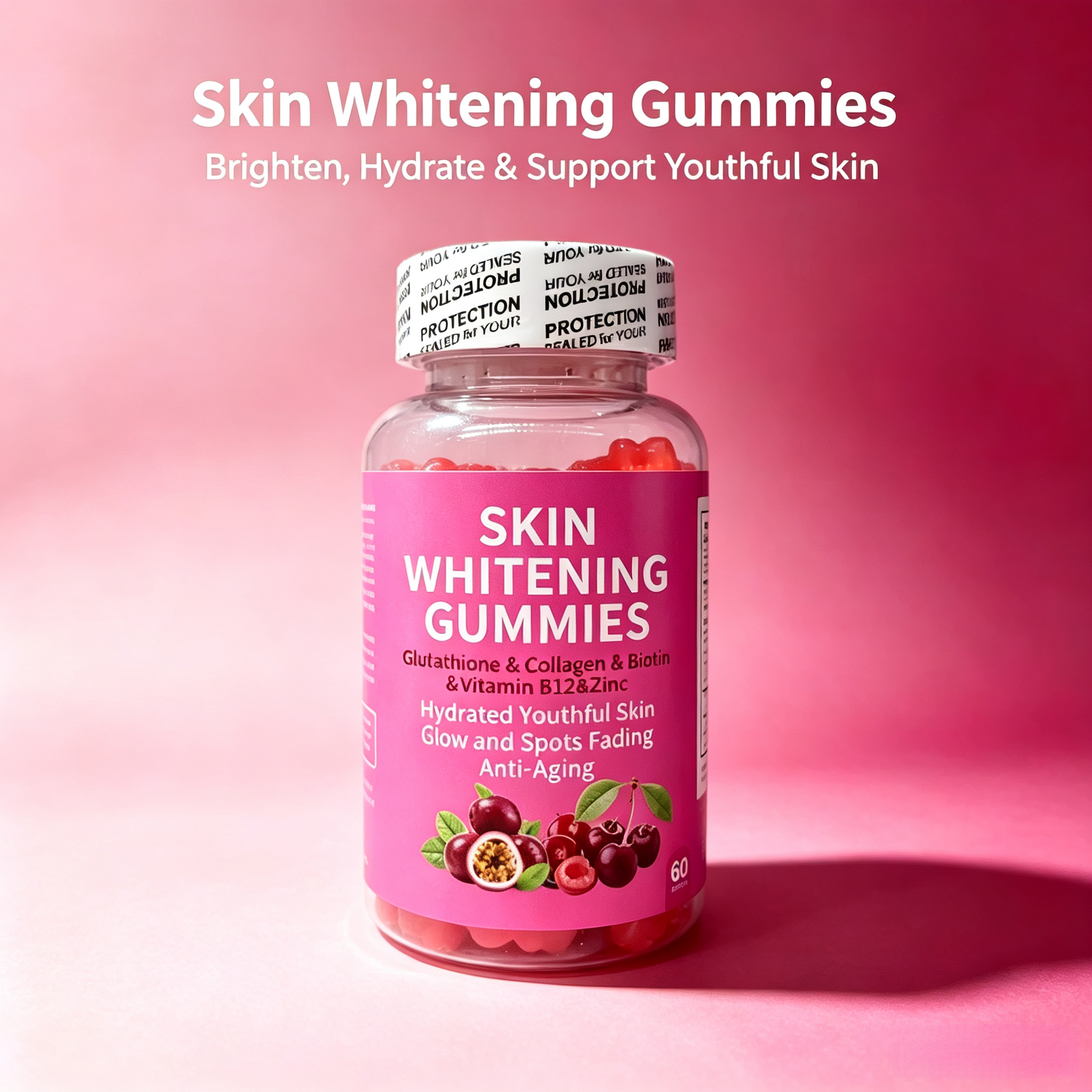 Glutathione Gummies Body Face Skin Whitening Glowing Collagen Gummy Antioxidant Whitening Skin Detox Supplement