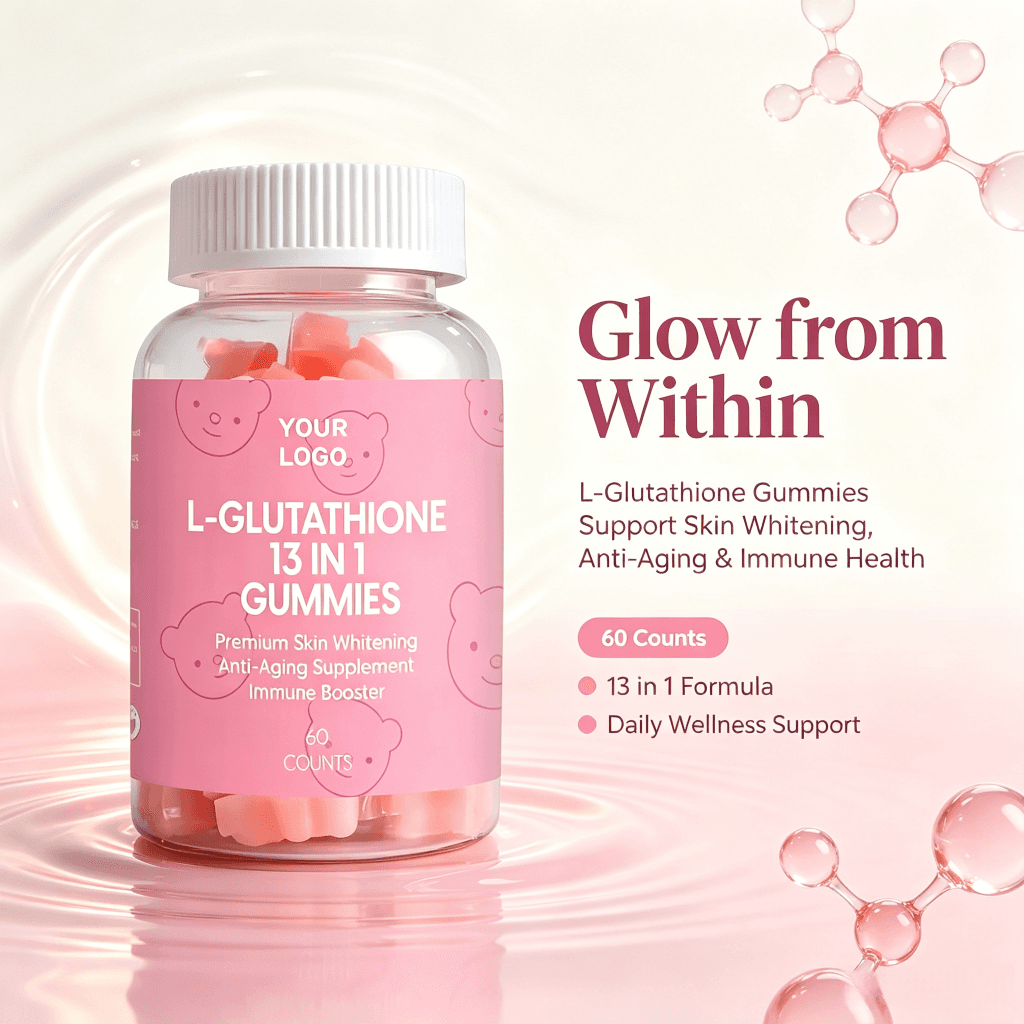 Oem Odm L-Glutathione Gummies Collagen Multivitamin Vitamin C 13 in 1 Supplements Vegan Skin Gummy Vitamins for Anti-aging