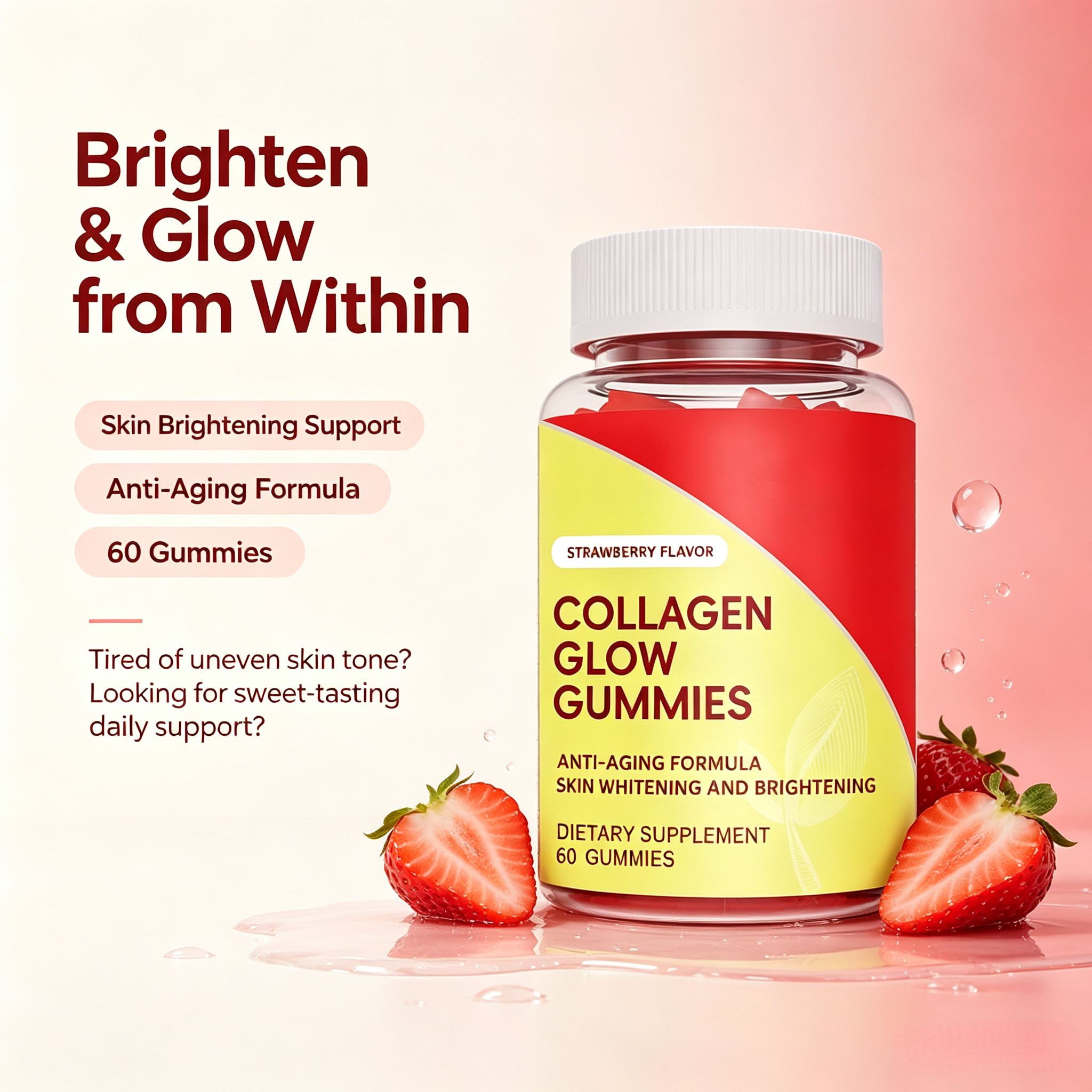 OEM ODM Collagen Gummies High Potency Hydrolyzed Collagen Peptides Type I & III Gummies for Joint & Bone Health Skin Elasticity