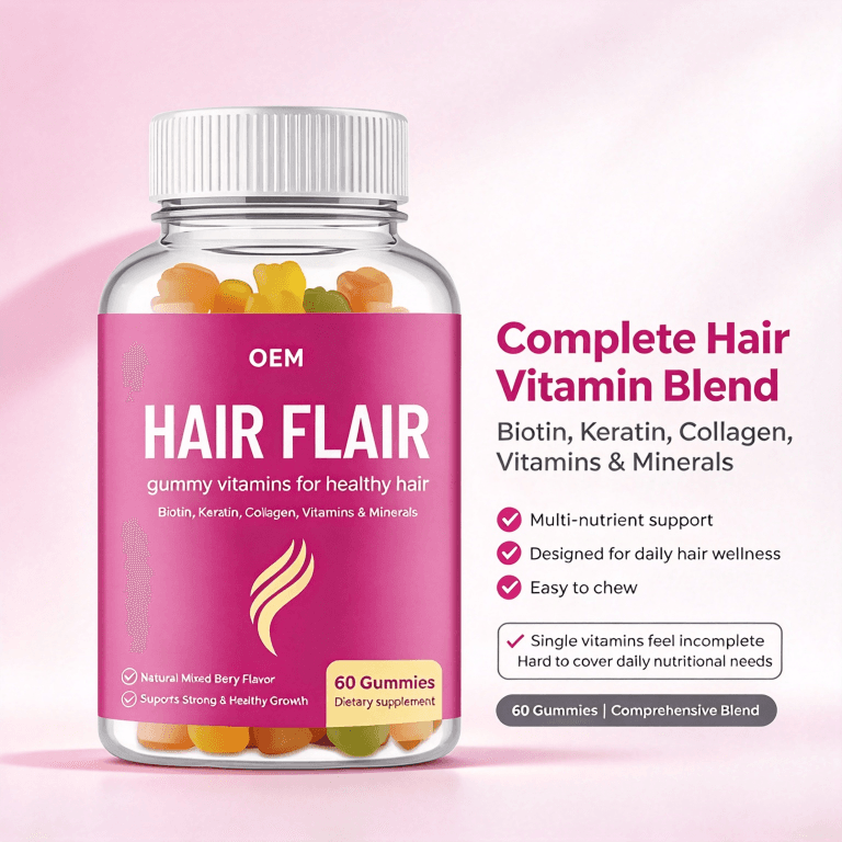 Vegan Biotin Gummies Biotin and Rich Vitamins Supplement for Hair Skin Nails Support