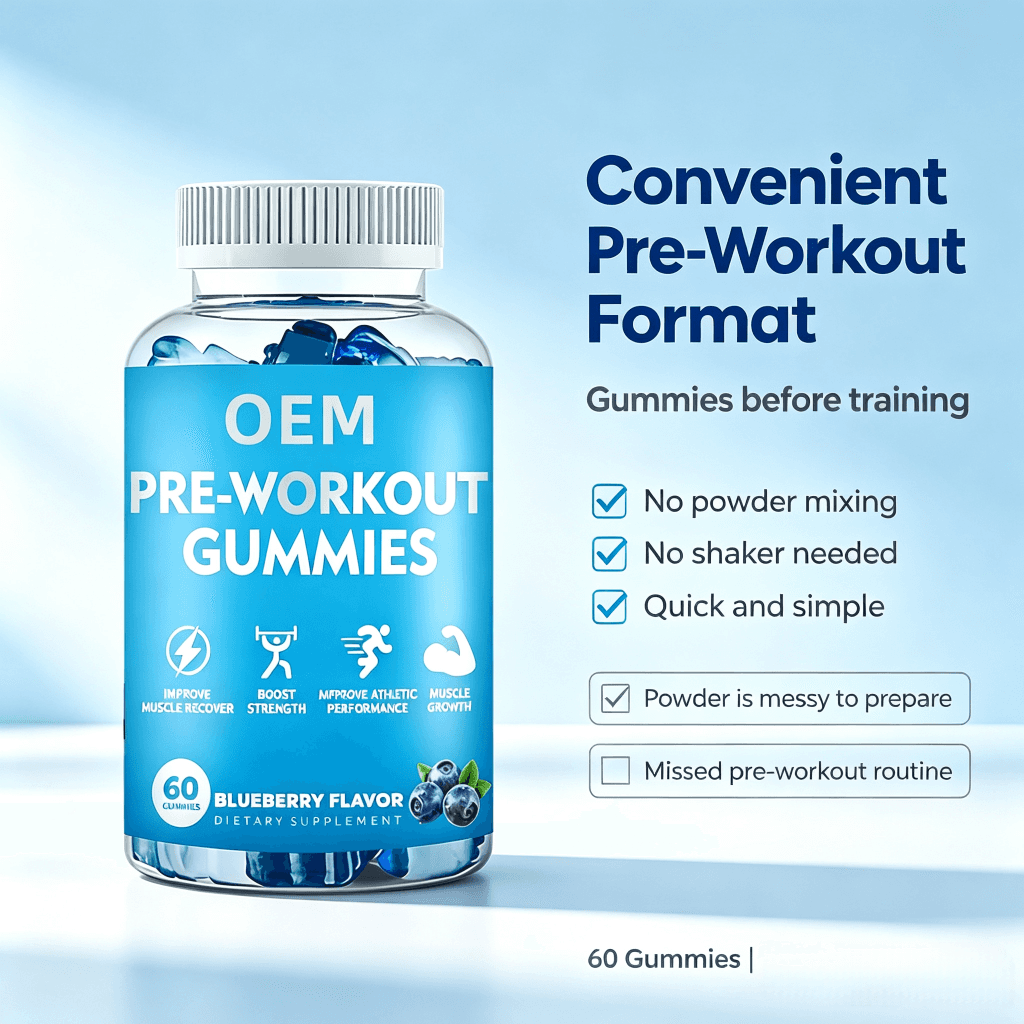 Pre-Workout Gummies Clean Energy & Focus with Beta-Alanine & Citrulline High Quality Energy Gummies