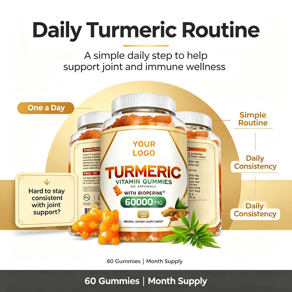 Dropshipping Private Label Herbal Supplements Bulk Vegan Pectin Gummy Candy Turmeric Ginger Gummies Adult