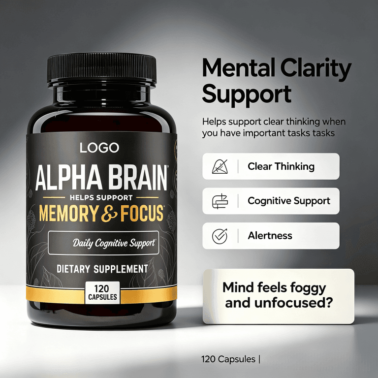 Private Label Wholesale Capsule Premium Citicoline Memory Focus Nootropic Brain Supplement