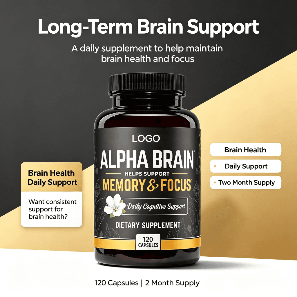 Private Label Wholesale Capsule Premium Citicoline Memory Focus Nootropic Brain Supplement