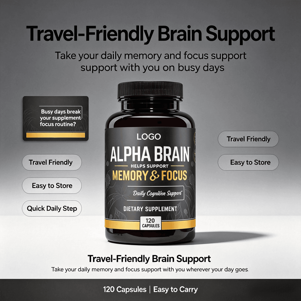 Private Label Wholesale Capsule Premium Citicoline Memory Focus Nootropic Brain Supplement