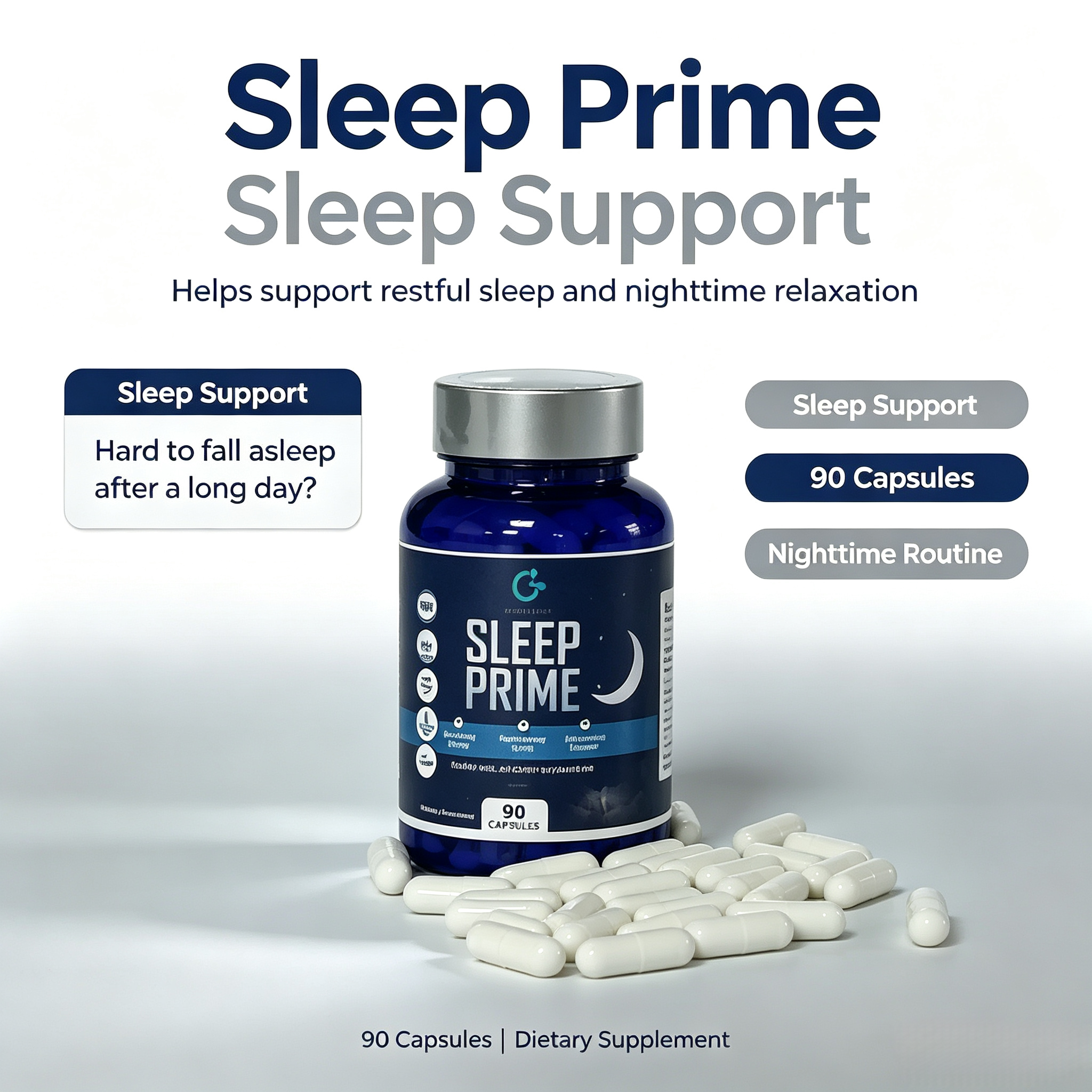 Halal Melatonin Sleep Capsules Natural Herbal Ingredients Sleep Relaxing Soothe Supplement Sleep Capsules