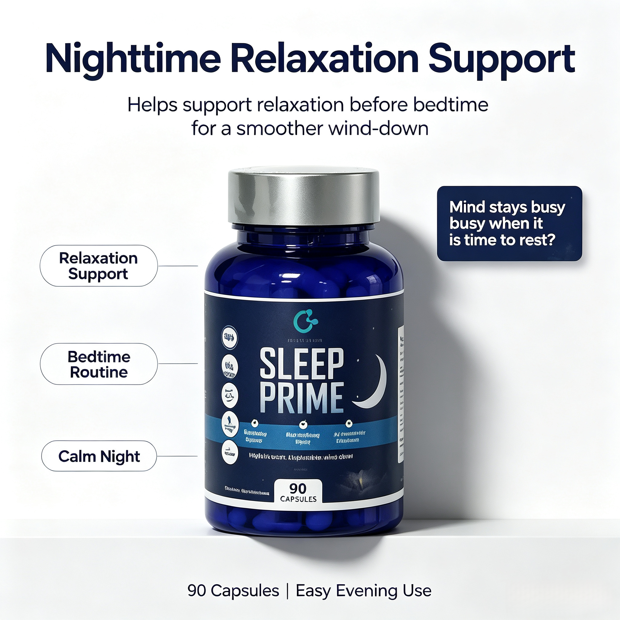 Halal Melatonin Sleep Capsules Natural Herbal Ingredients Sleep Relaxing Soothe Supplement Sleep Capsules