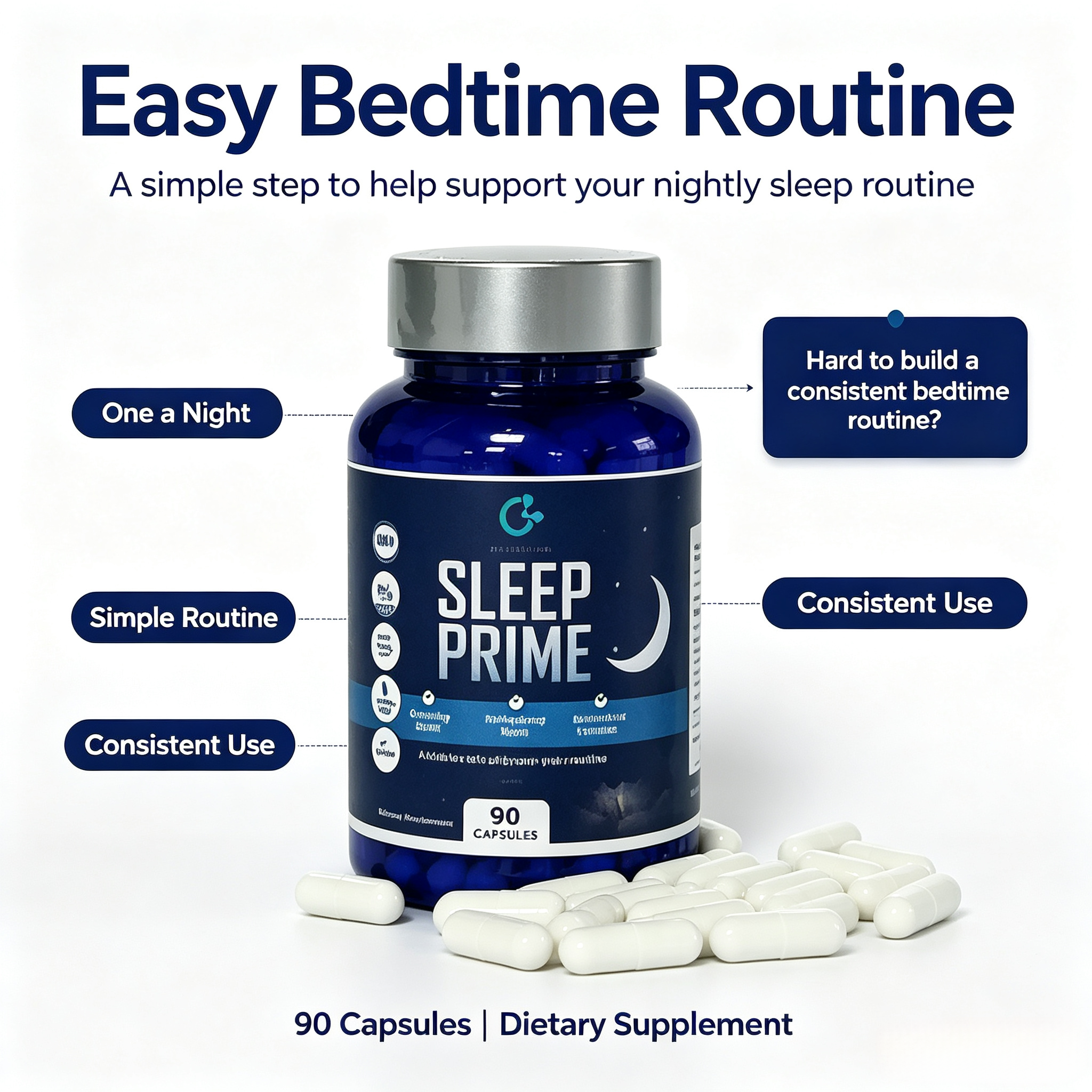 Halal Melatonin Sleep Capsules Natural Herbal Ingredients Sleep Relaxing Soothe Supplement Sleep Capsules