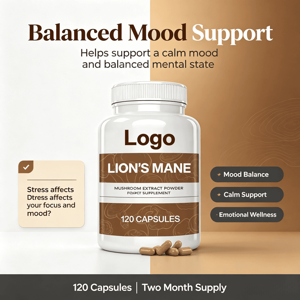 Private Label Organic Lions Mane Powder Extract Organic Lion's Mane Capsules Mushroom Lions Mane Capsules