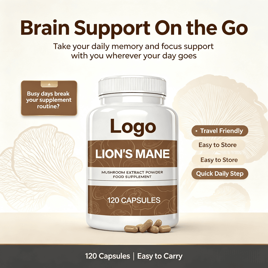 Private Label Organic Lions Mane Powder Extract Organic Lion's Mane Capsules Mushroom Lions Mane Capsules