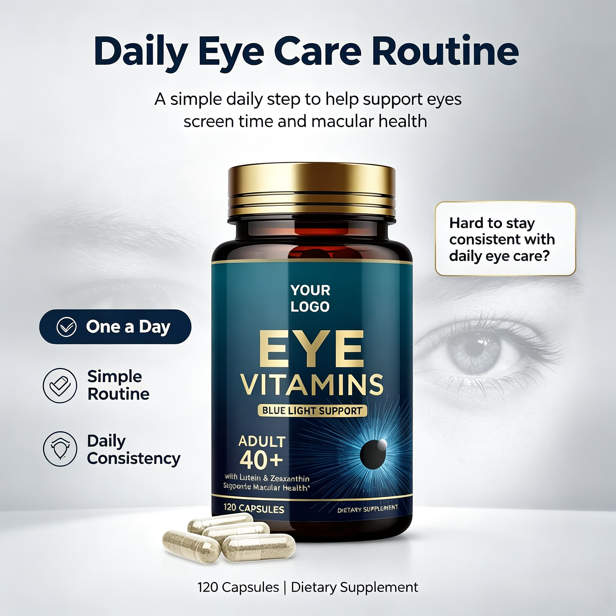 Premium Quality Eye Health Dietary Supplement Capsules with Lutein Zeaxanthin Zinc Vitamin C E for Adults-OEM Service