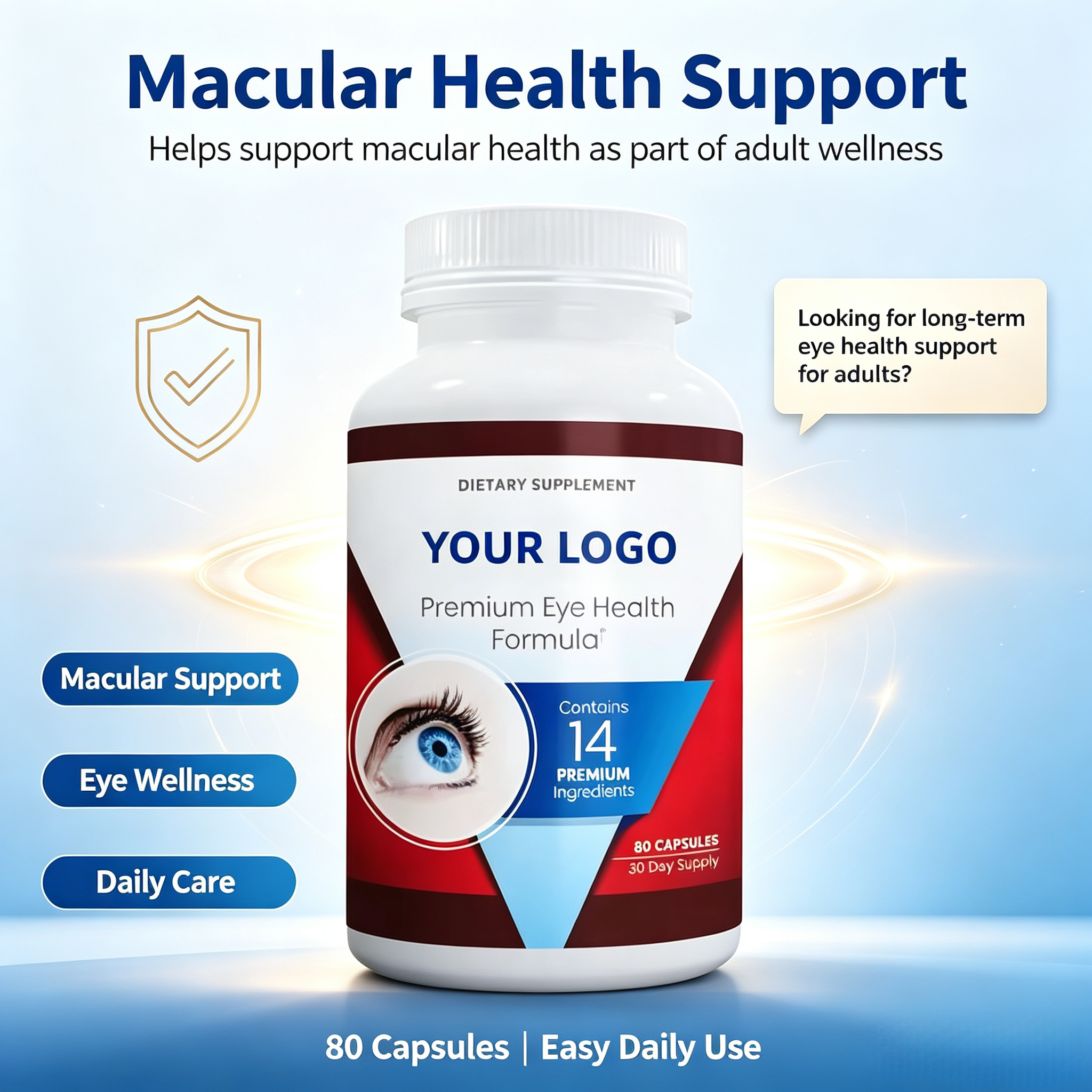 60 Capsules Nutrition Vision Eye Supplement for Adults Occasional Dry Eye With Lutein Supports Vision Health Care