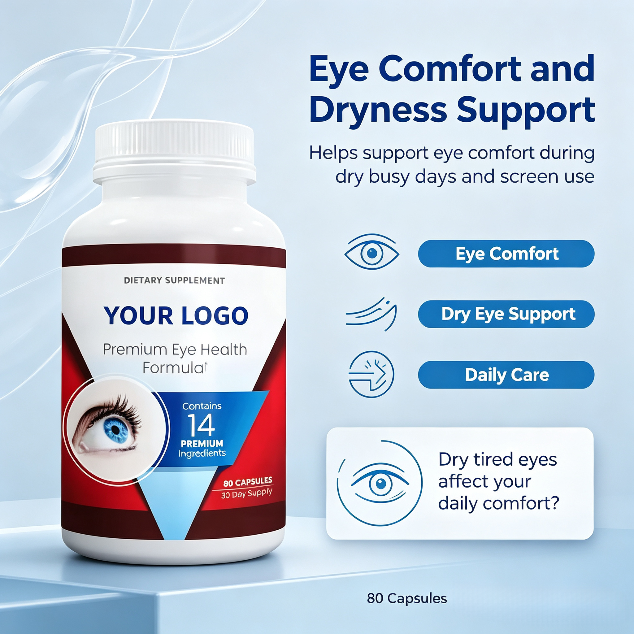 60 Capsules Nutrition Vision Eye Supplement for Adults Occasional Dry Eye With Lutein Supports Vision Health Care