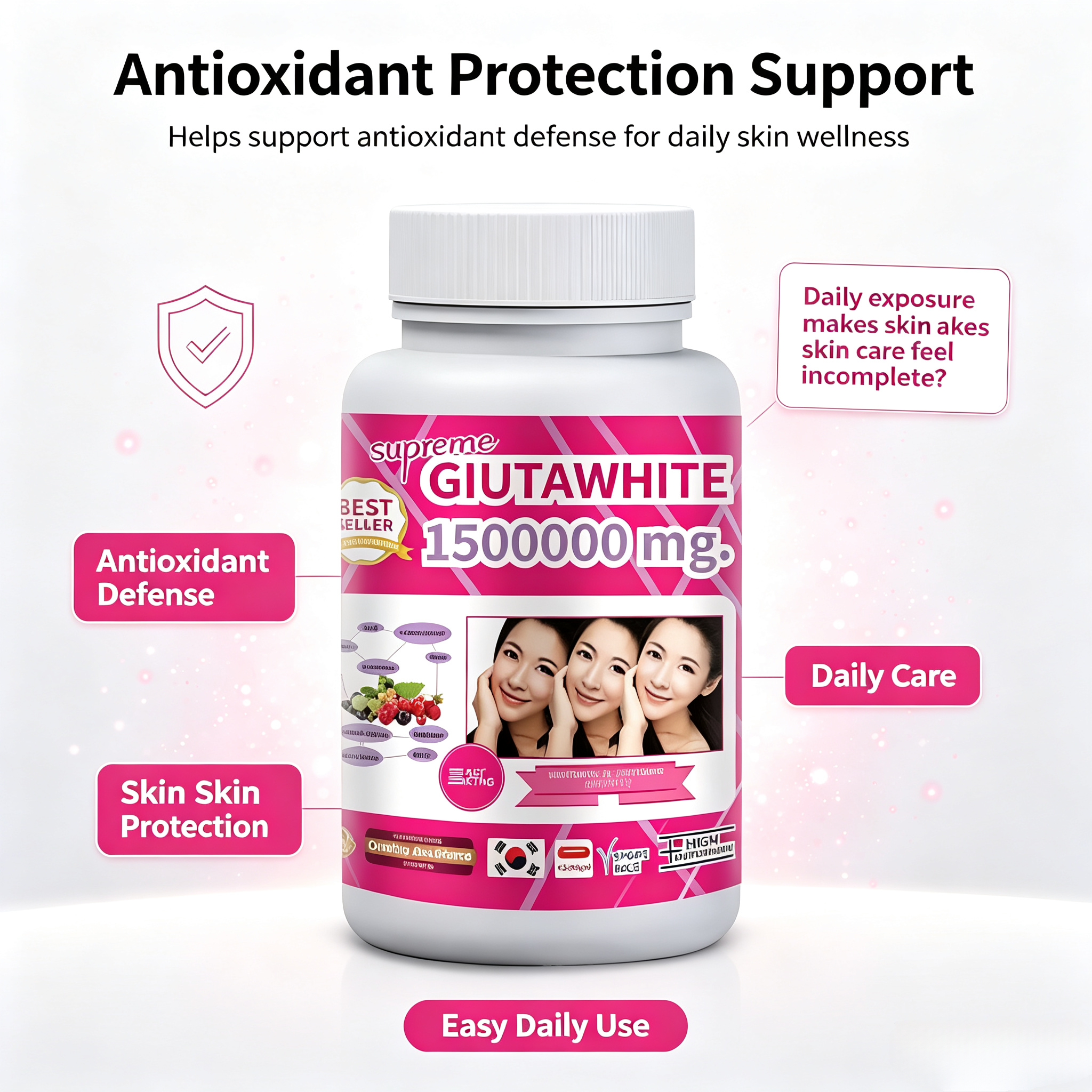 5000mg Skin Care Capsule Vitamin C Collagen Soft Gel Capsules Private Label Skin Whitening Collagen Sofe Gel Capsules