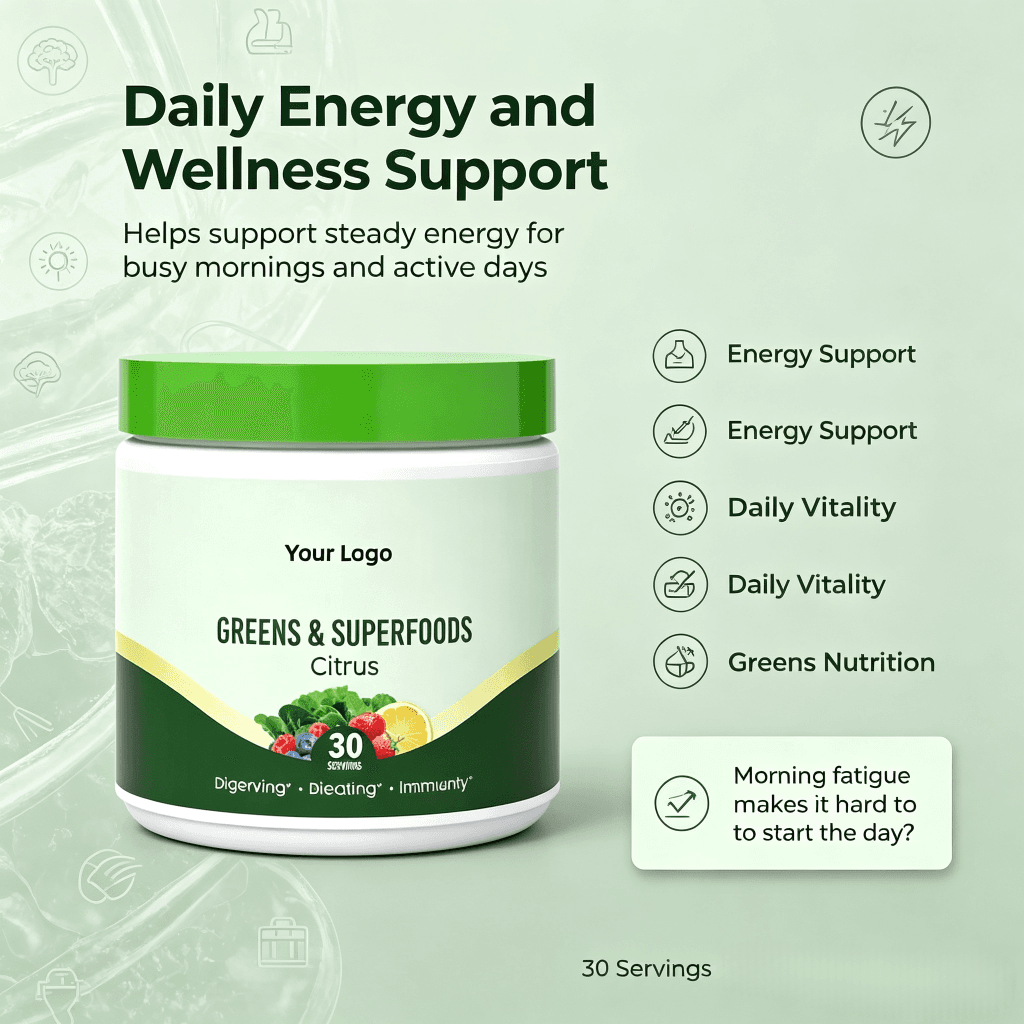 Hot Sale High Quality Organic Super Food Flavoured Nutrition Green Superfood Probiotics Super Greens Powder