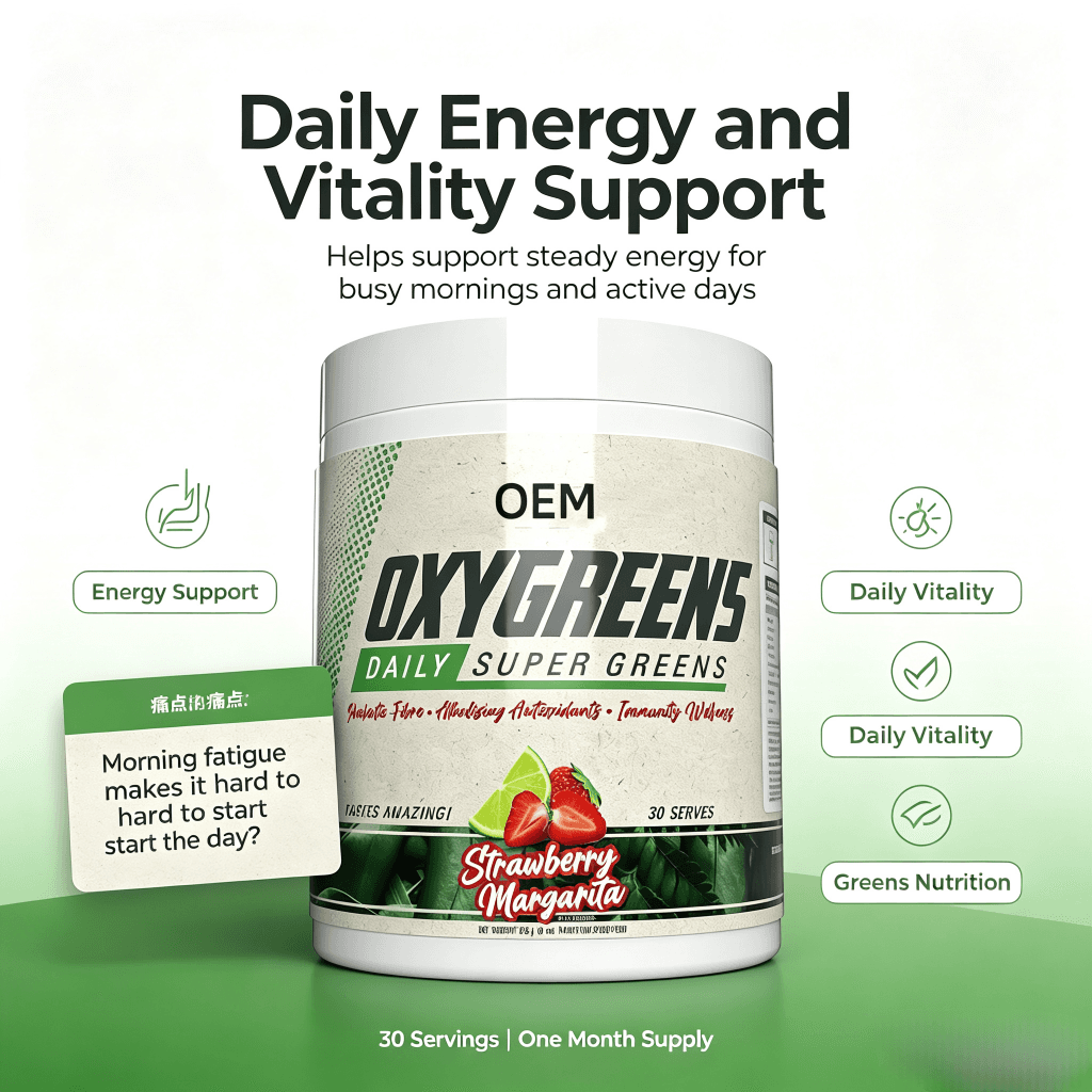 OdmGreen Powder Superfood Dietary Supplement Organic Green Superfoods Blend Super Greens Raw Vegetable Powder