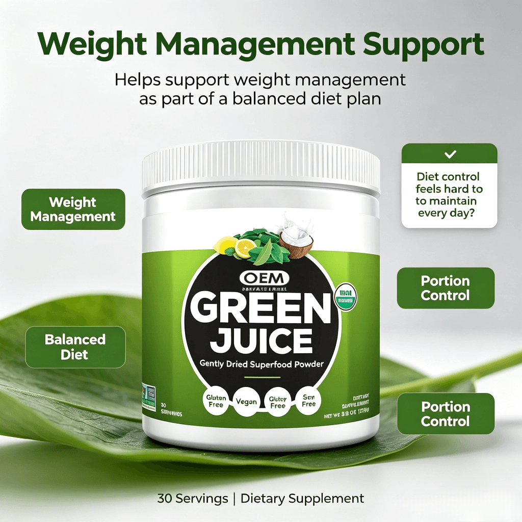Oem Super Greens Powder Premium Superfood 20+ Organic Green Veggie Powder Whole Foods Wheat Grass Spirulina Chlorella Extracts