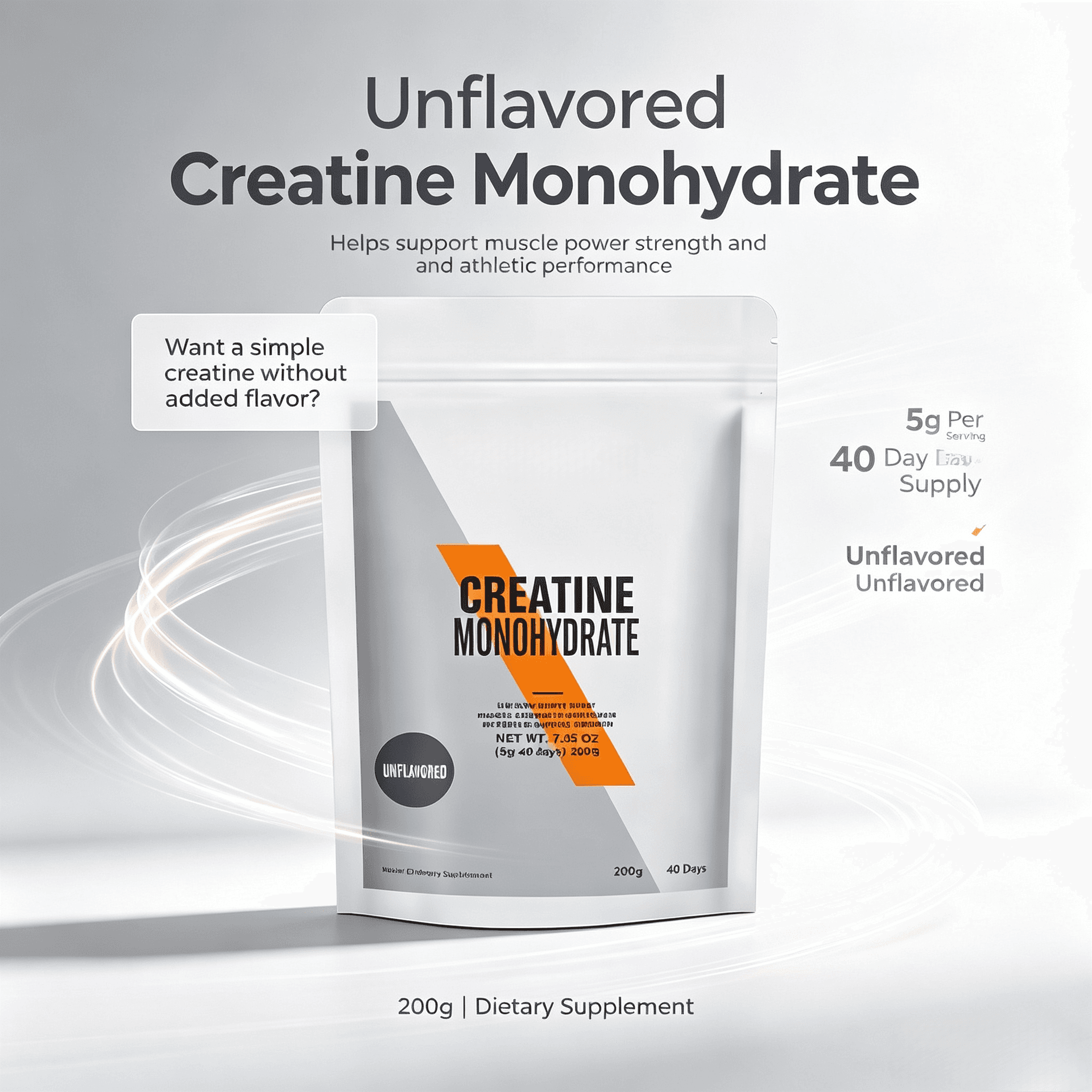 White Label Custom Creatine Monohydrate Powder 200 Grams Pure Unflavored Creatine Powder