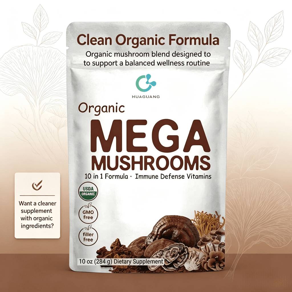 Odm 10 in 1 Nootropic Brain Supplement Mushroom Powder Mix Shiitake Oyster Turkey Tail Lion`s Mane Mushroom Coffee Powder