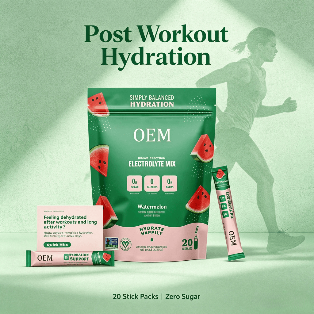 Hot Selling Sports Supplements 0 Calories 0 Sugar Electrolytes Hydration Powder Packets Energy Drink Keto Electrolyte Powder